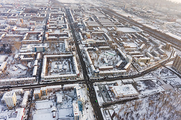 Image showing Aerial view onto residential districts. Tyumen