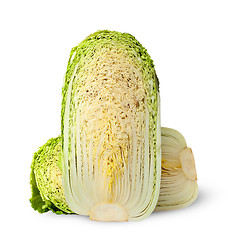 Image showing Vertical and horizontal half Chinese cabbage