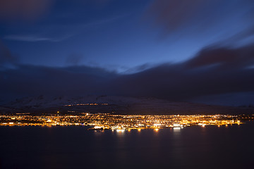 Image showing Icelandic city Akureyri at night