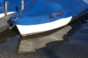 Image showing Sailing boats at the pier, Chiemsee, Bavaria