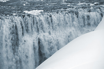 Image showing Waterfall Dettifoss in Iceland, wintertime