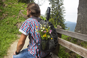 Image showing Hiker with backpack