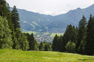 Image showing Village Oberammergau from above