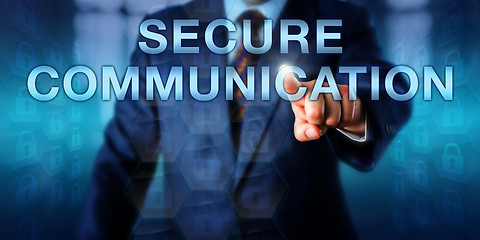 Image showing Expert Pressing SECURE COMMUNICATION Onscreen