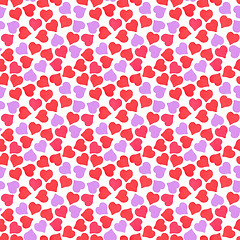 Image showing Seamless pattern of hearts on white