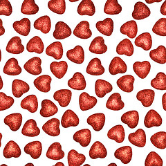 Image showing Seamless pattern of hearts on white