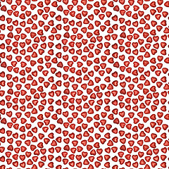 Image showing Seamless pattern of hearts on white