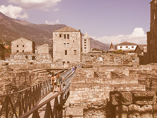 Image showing Roman Theatre Aosta vintage