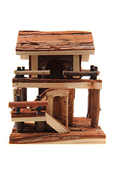 Image showing natural wooden house toy 