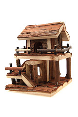 Image showing natural wooden house toy 
