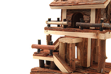 Image showing natural wooden house toy 