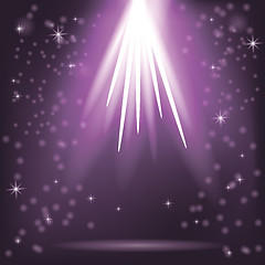 Image showing Purple Rays of Magic Lights