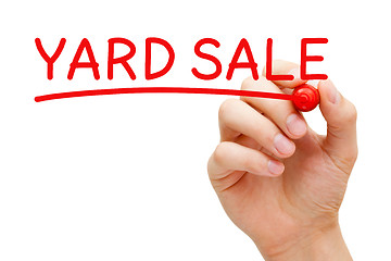 Image showing Yard Sale Hand Red Marker