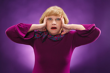 Image showing The surprised senior woman