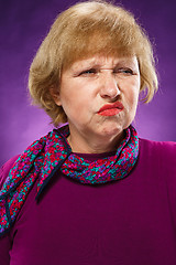 Image showing The portrait of a disaffected senior woman 