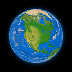 Image showing North America on planet Earth