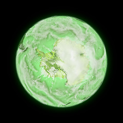 Image showing Antarctica on green planet Earth