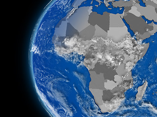 Image showing African continent on political globe