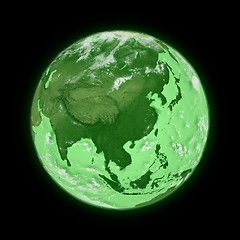Image showing Southeast Asia on green planet Earth