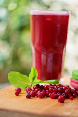 Image showing fruit drink with cranberries