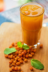 Image showing fruit drink with sea buckthorn