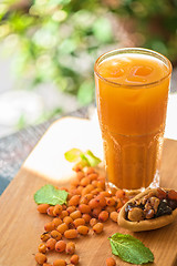 Image showing fruit drink with sea buckthorn