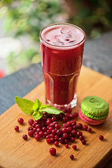 Image showing fruit drink with cranberries