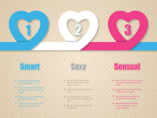 Image showing Valentine\'s day infographic with heart ribbon and straight flag