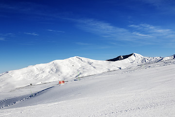 Image showing Ski slope at sun day