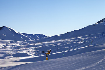 Image showing Ski resort at early morning