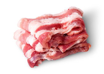 Image showing Bacon strips arranged in layers top view