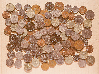 Image showing  Pound coins vintage