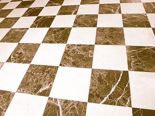 Image showing Retro looking Checked floor