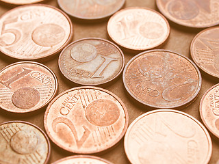 Image showing  Euro coins vintage