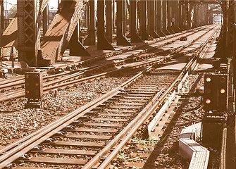 Image showing Railway railroad tracks vintage