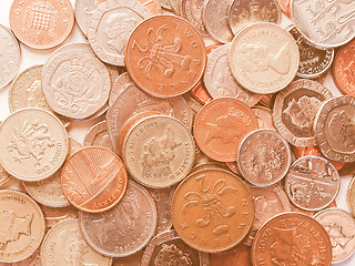 Image showing  Pound coins vintage