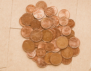 Image showing  Euro coins vintage