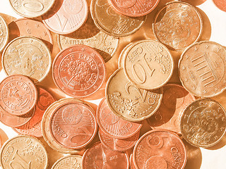 Image showing  Euro coins vintage