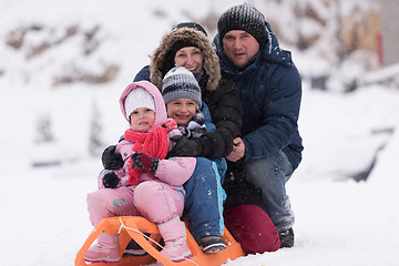 Image showing family portrait on winter vacation