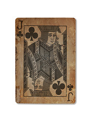 Image showing Very old playing card, Jack of clubs