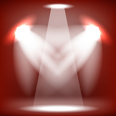 Image showing Stage Spotlight Red Background
