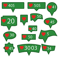 Image showing Set of Green Icons