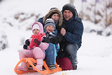 Image showing family portrait on winter vacation