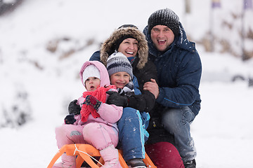 Image showing family portrait on winter vacation