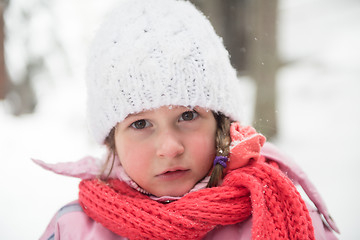 Image showing little girl at snowy winter day