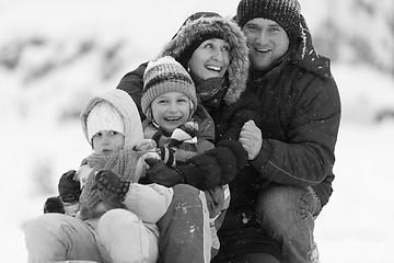 Image showing family portrait on winter vacation
