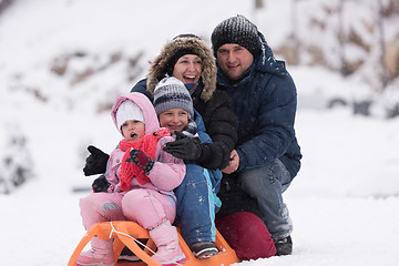 Image showing family portrait on winter vacation