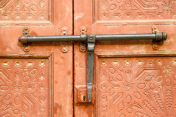 Image showing morocco knocker in africa the brown red