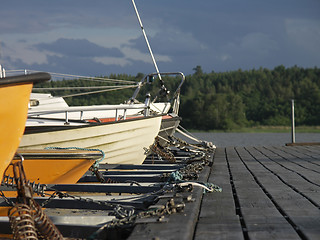 Image showing Harbour with boats