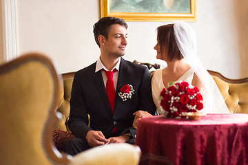 Image showing Beautiful wedding couple.